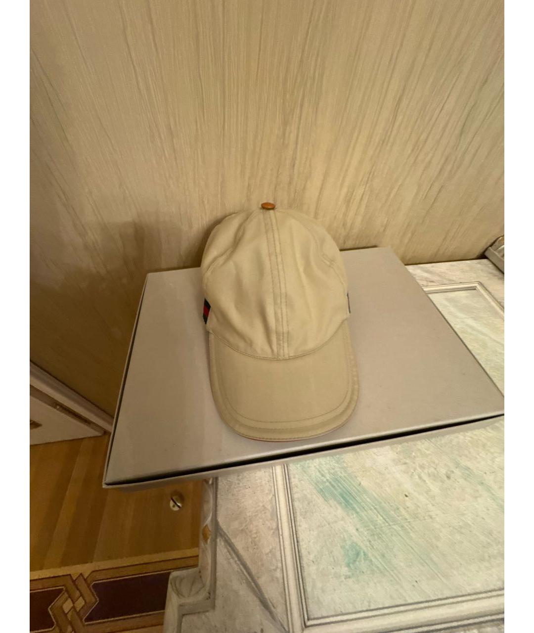 GUCCI Бежевая хлопковая кепка/бейсболка, фото 6