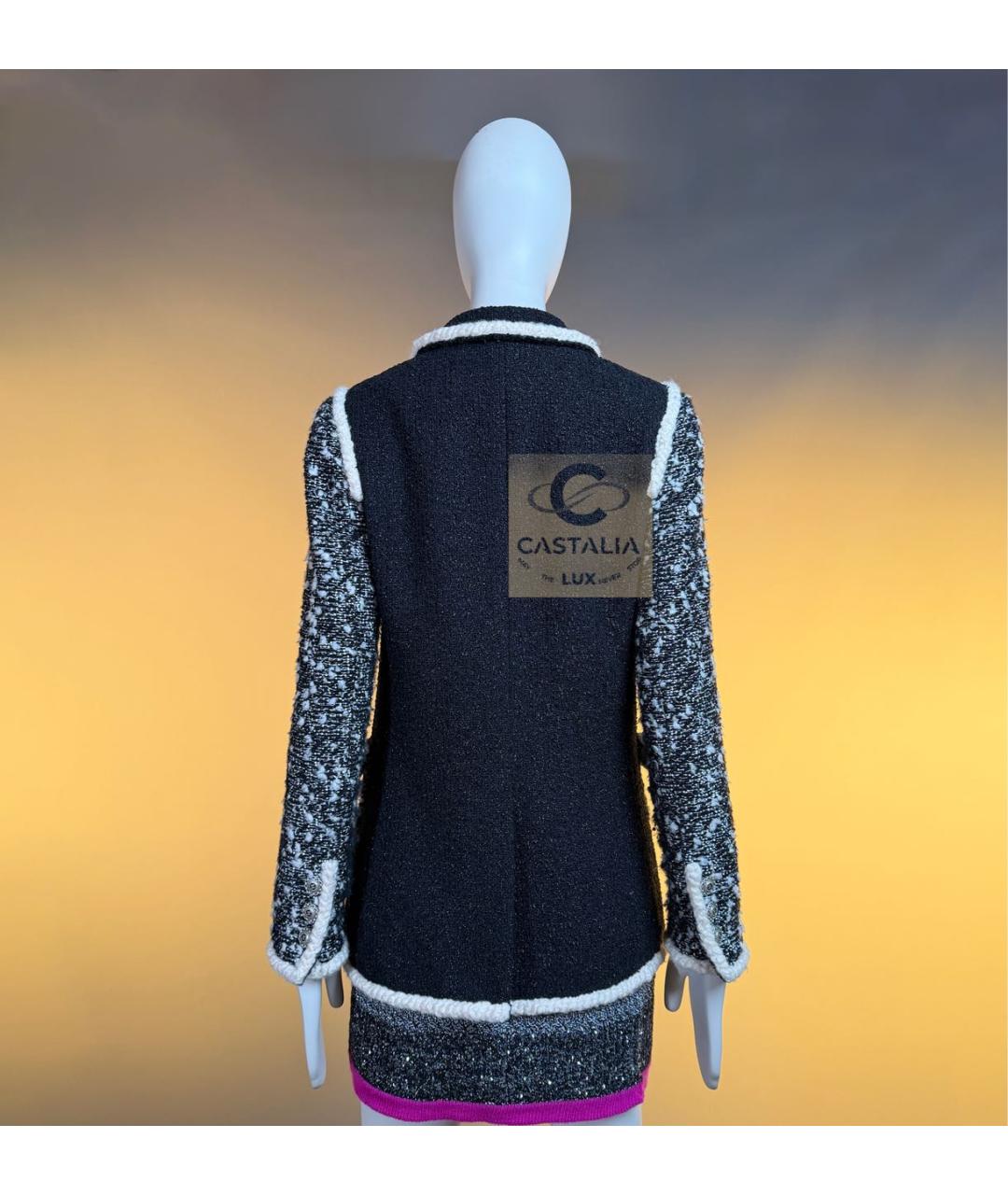 CHANEL Черный твидовый жакет/пиджак, фото 8