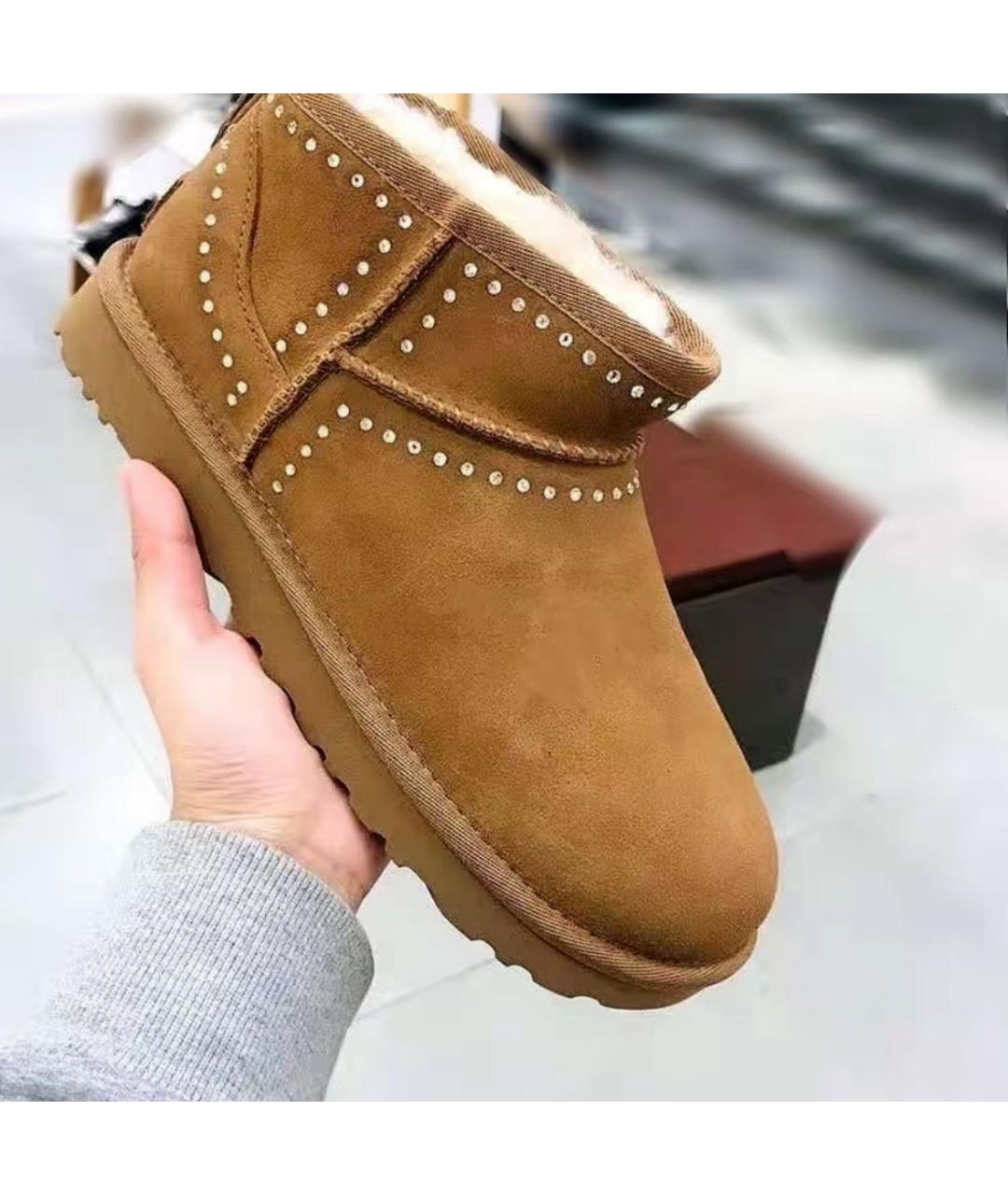 UGG AUSTRALIA Коричневые замшевые ботинки, фото 5