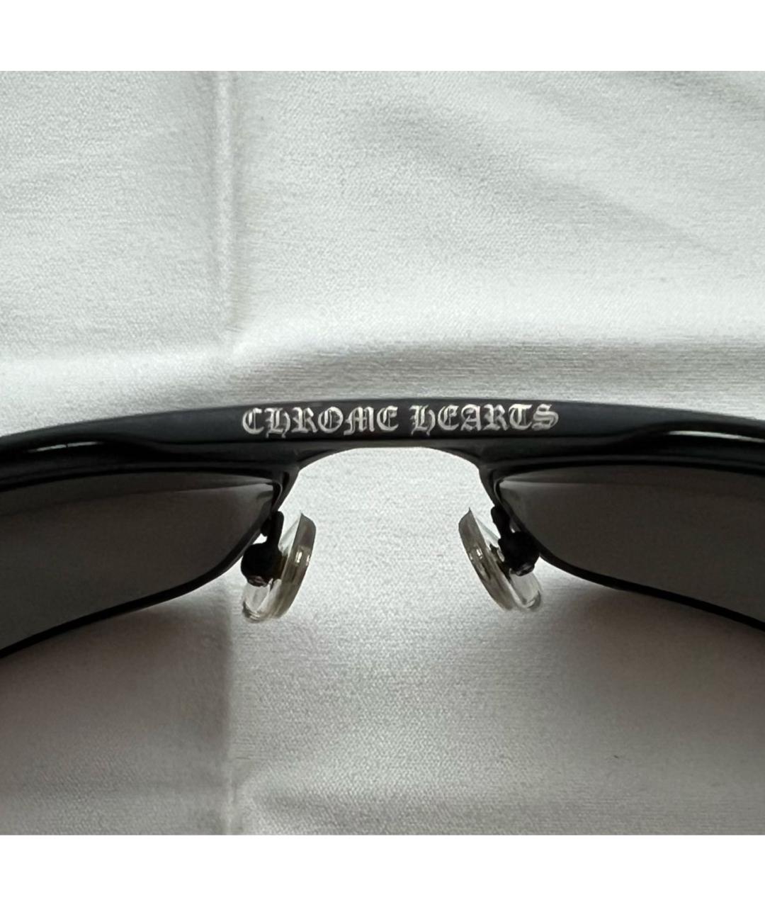 CHROME HEARTS Черные металлические солнцезащитные очки, фото 7