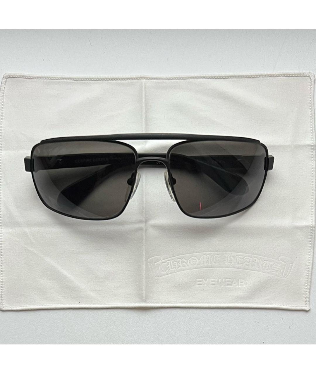 CHROME HEARTS Черные металлические солнцезащитные очки, фото 9