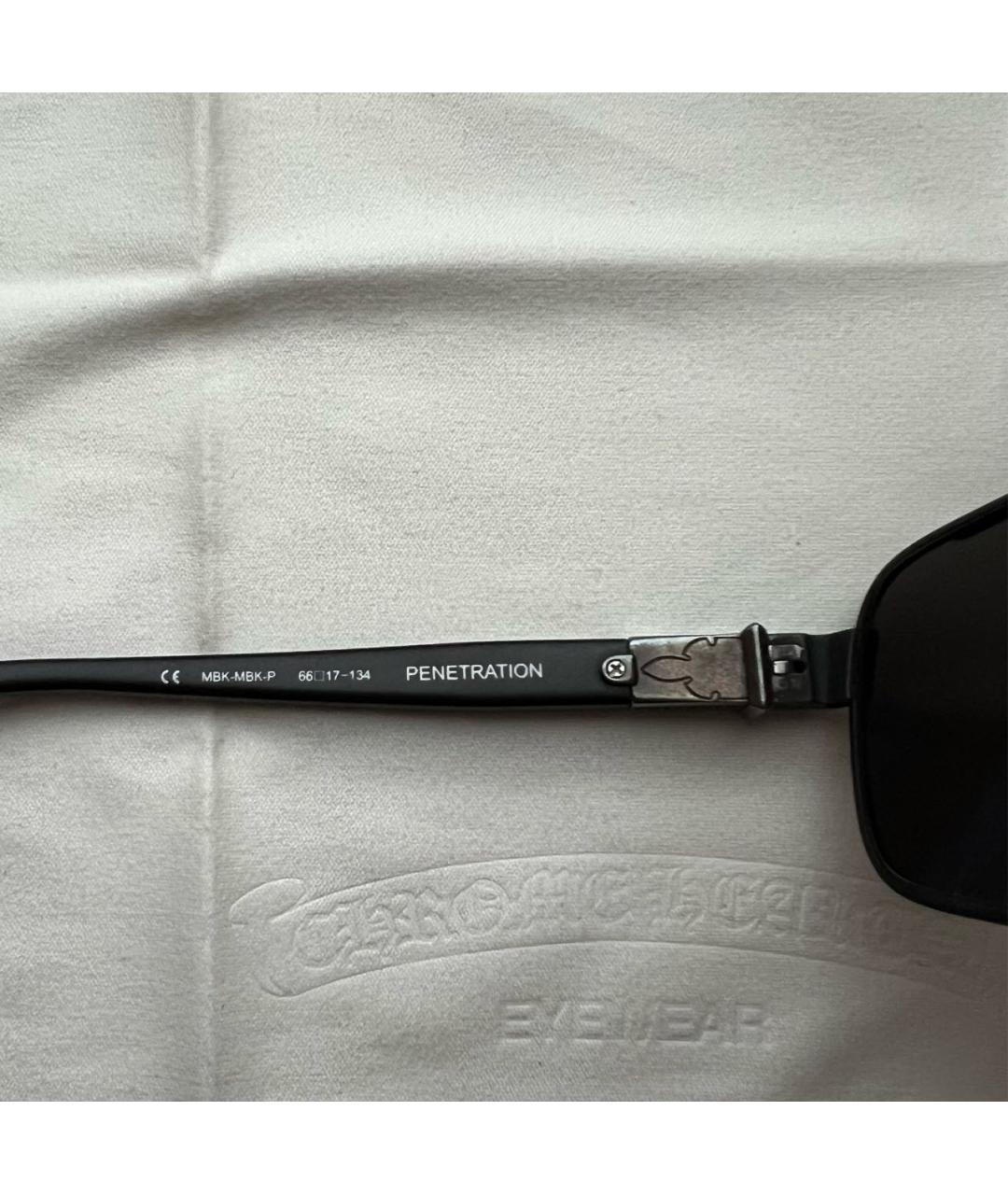 CHROME HEARTS Черные металлические солнцезащитные очки, фото 4