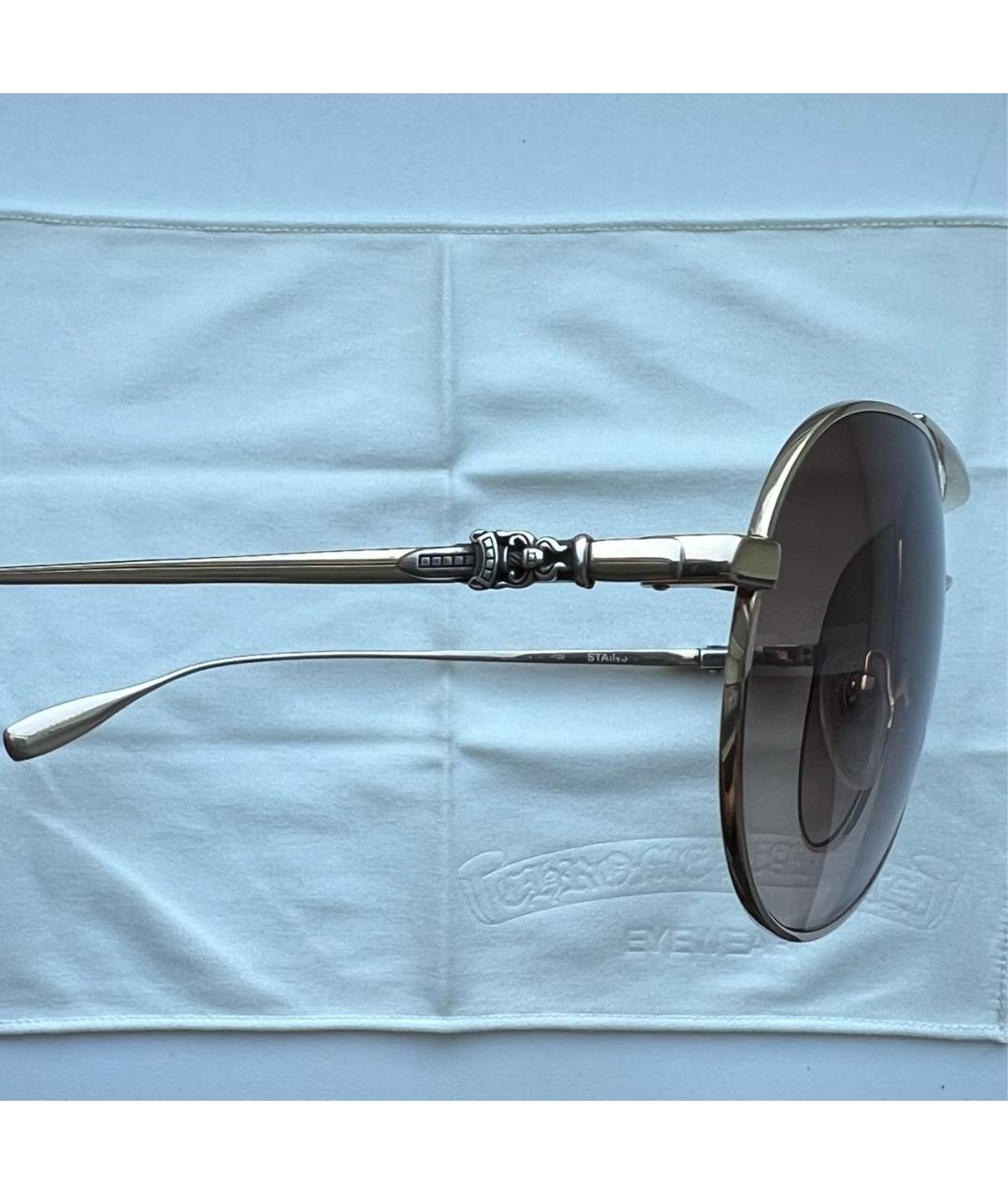 CHROME HEARTS Золотые металлические солнцезащитные очки, фото 3