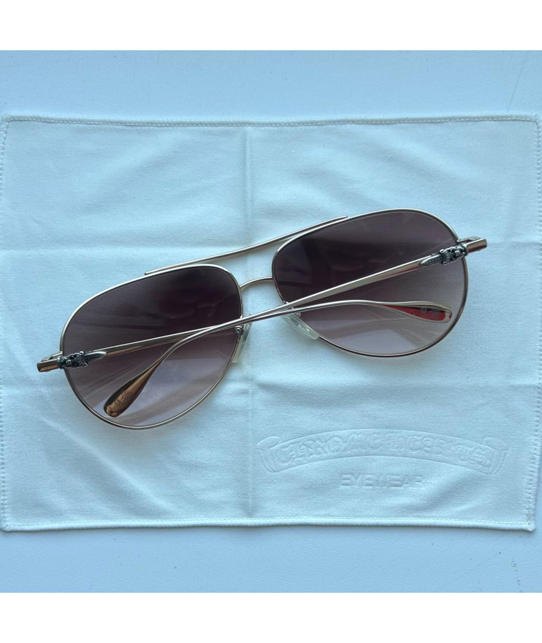 CHROME HEARTS Золотые металлические солнцезащитные очки, фото 2