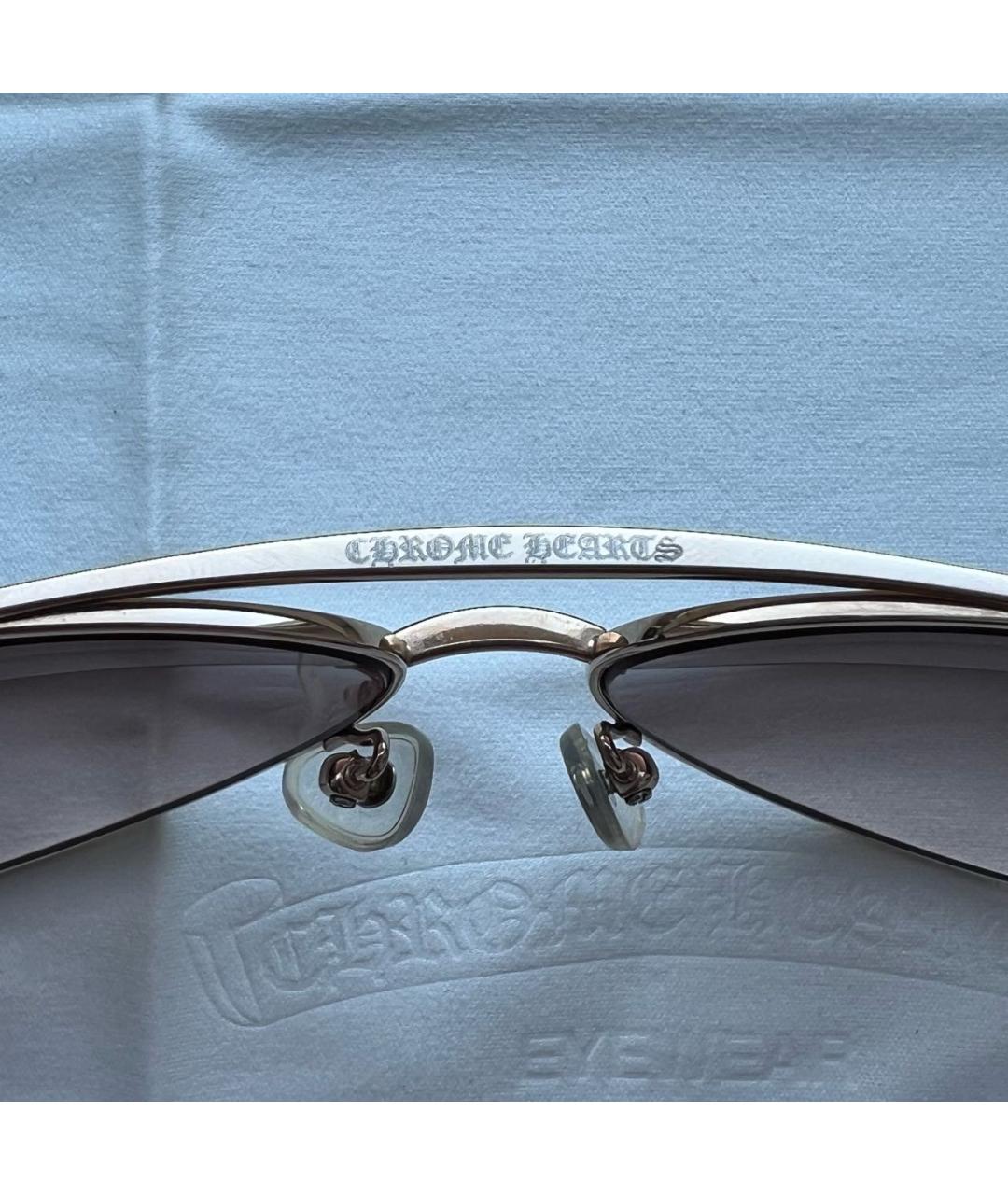 CHROME HEARTS Золотые металлические солнцезащитные очки, фото 6