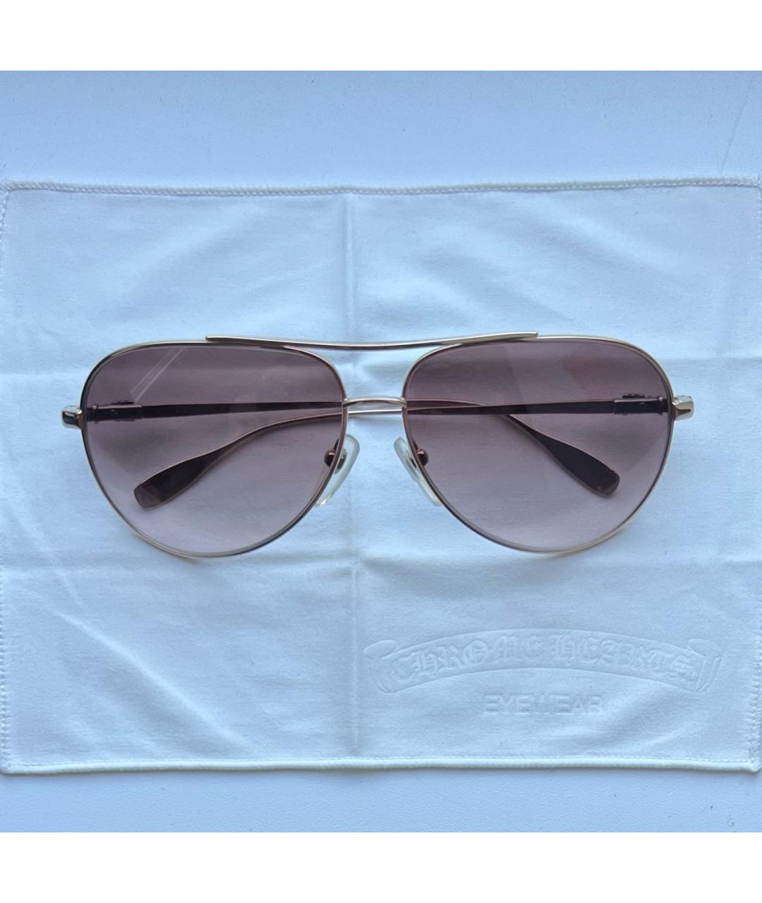 CHROME HEARTS Золотые металлические солнцезащитные очки, фото 9