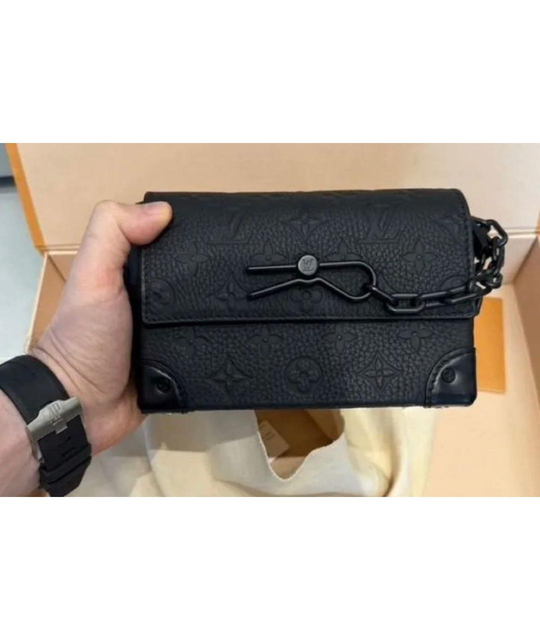 LOUIS VUITTON Черная кожаная сумка через плечо, фото 2