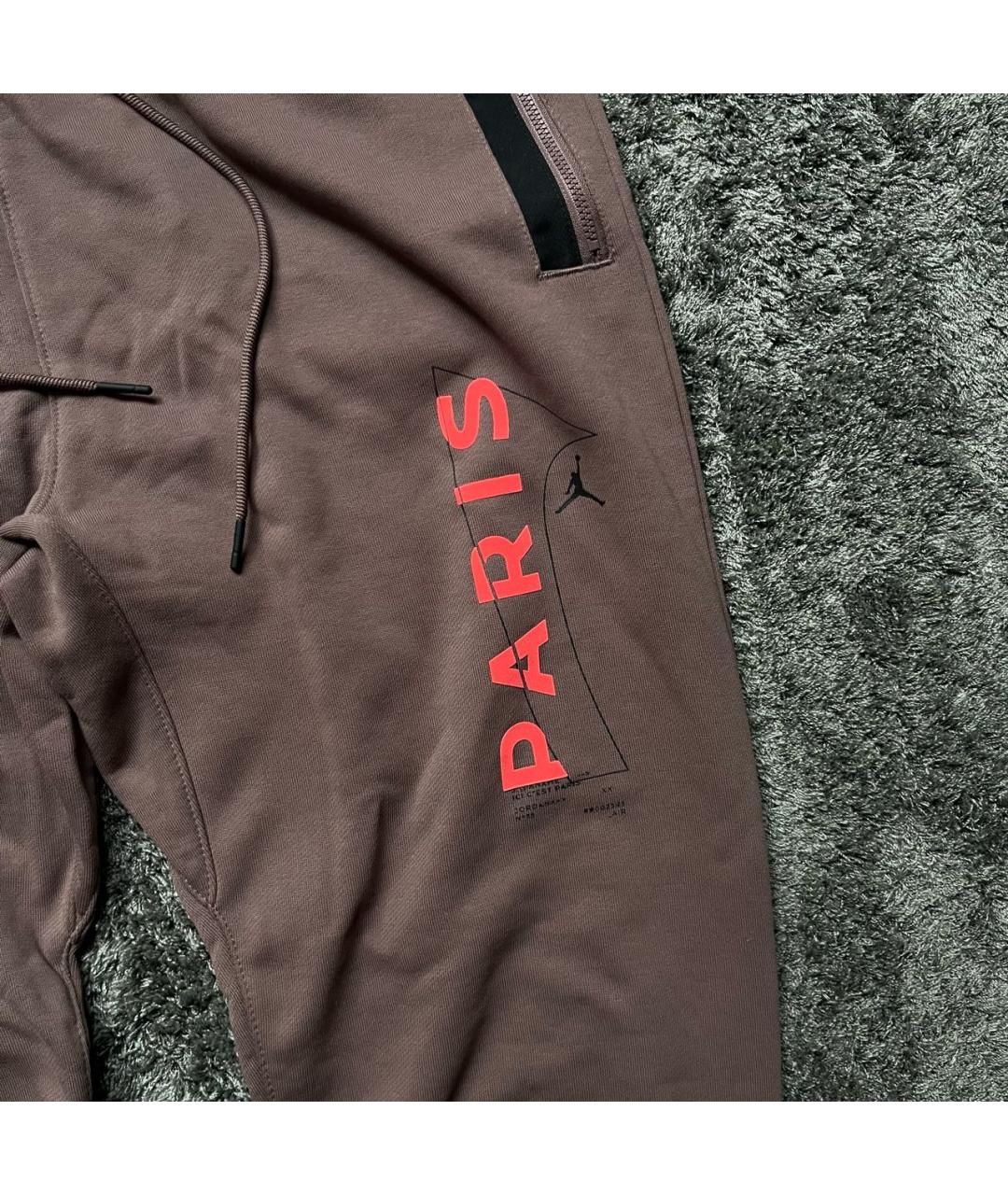 JORDAN Коричневые хлопковые повседневные брюки, фото 3
