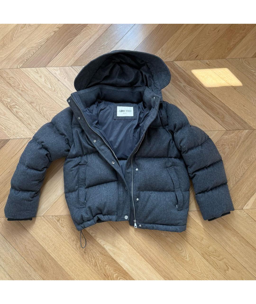 ADDICTED Антрацитовый кашемировый пуховик, фото 3