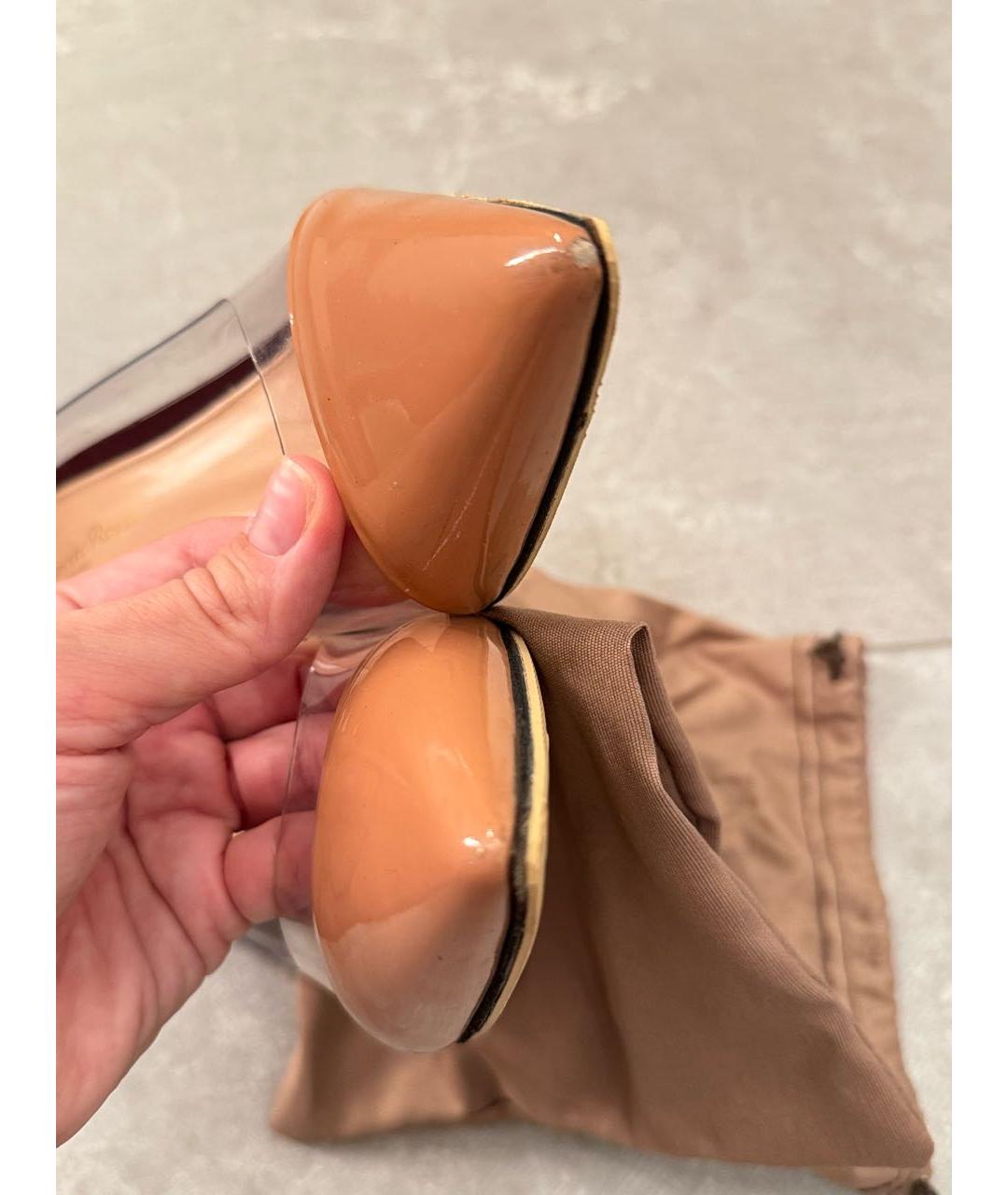 SERGIO ROSSI Бежевые туфли из лакированной кожи, фото 6