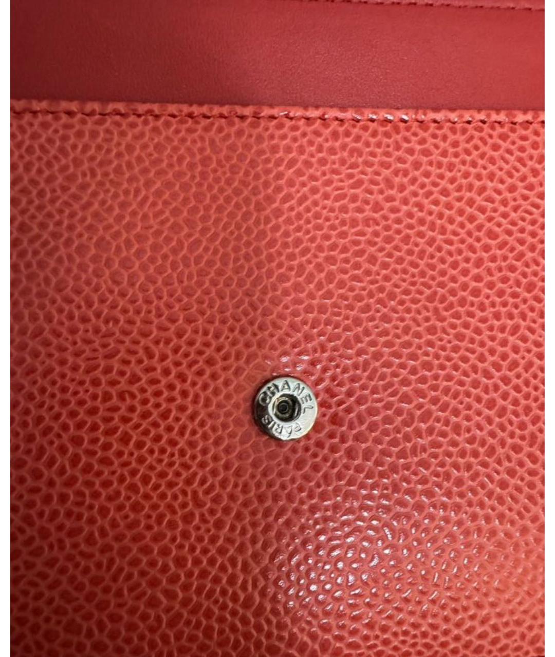 CHANEL Красная кожаная сумка через плечо, фото 8