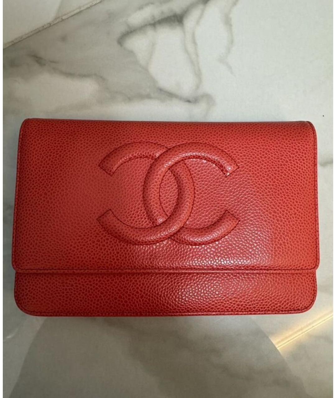 CHANEL Красная кожаная сумка через плечо, фото 9