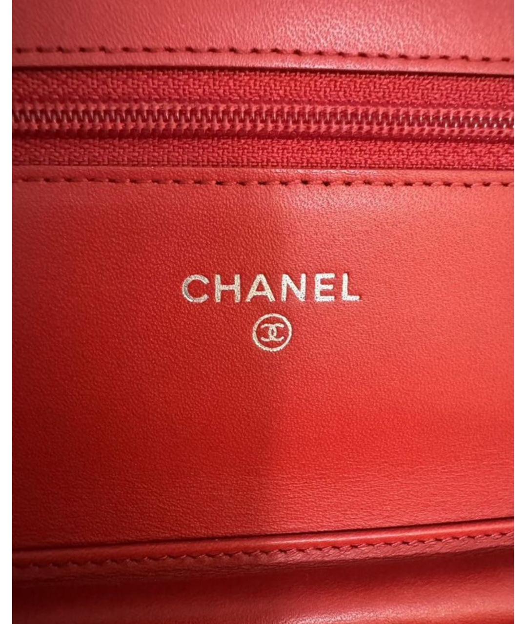 CHANEL Красная кожаная сумка через плечо, фото 7