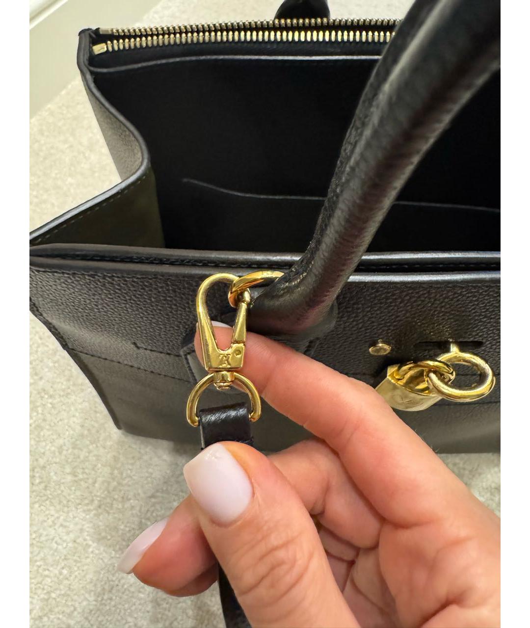 LOUIS VUITTON Хаки кожаная сумка с короткими ручками, фото 6