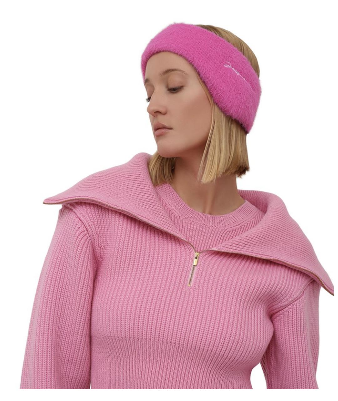 JACQUEMUS Розовая повязка на голову, фото 6