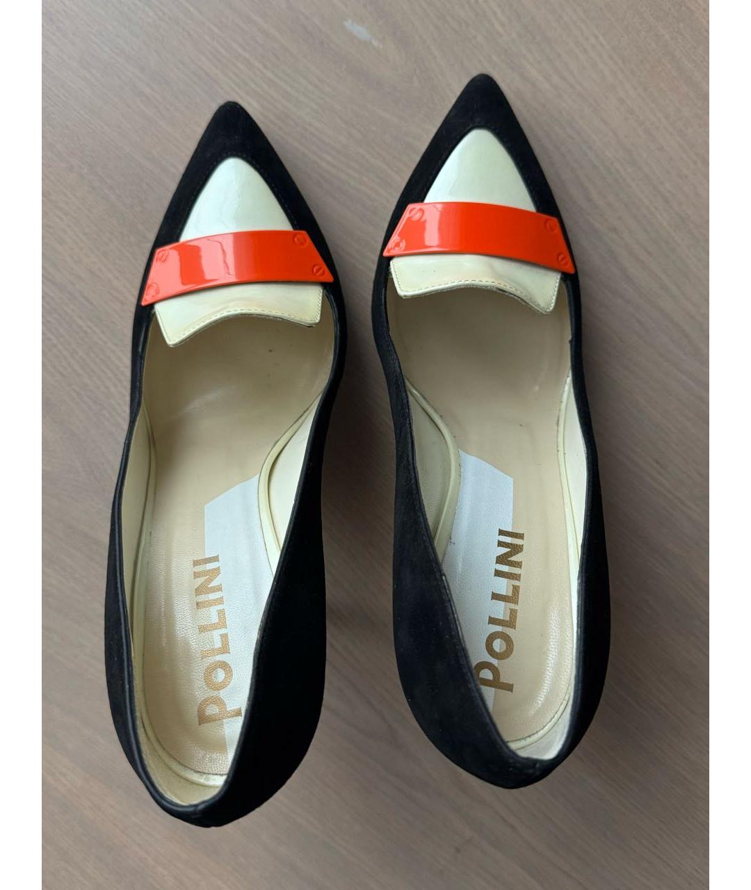 POLLINI Черные бархатные туфли, фото 3