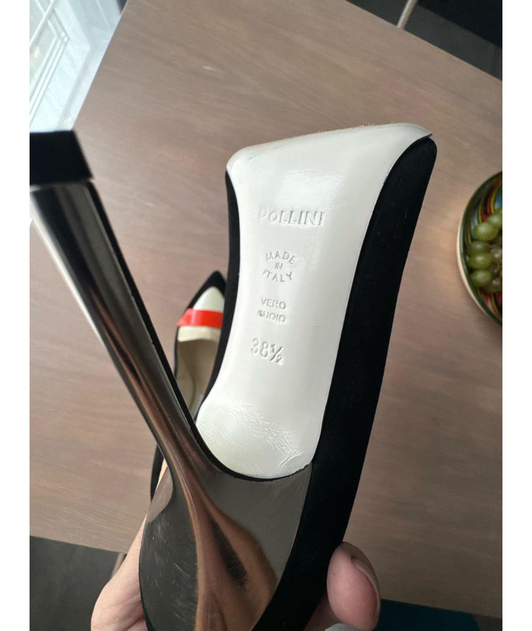 POLLINI Черные бархатные туфли, фото 8