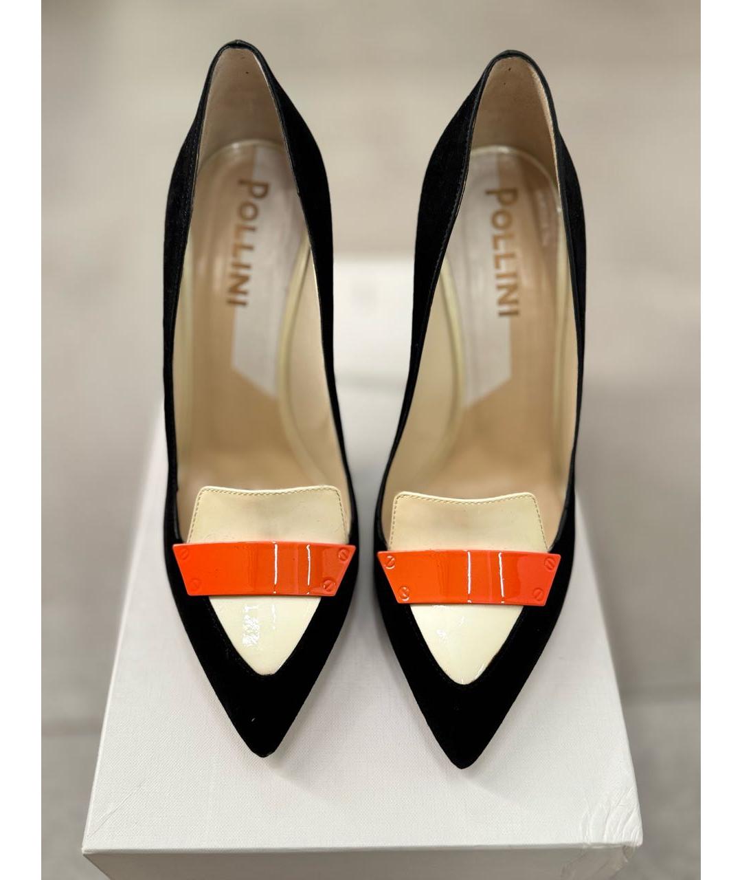 POLLINI Черные бархатные туфли, фото 2