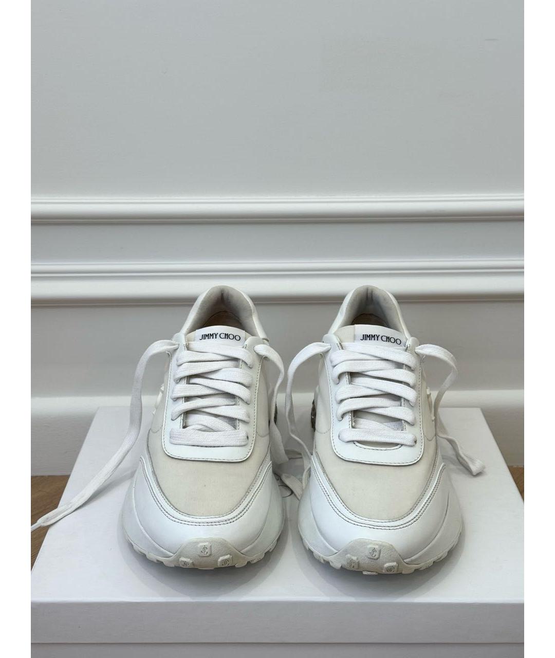 JIMMY CHOO Белые текстильные кроссовки, фото 2