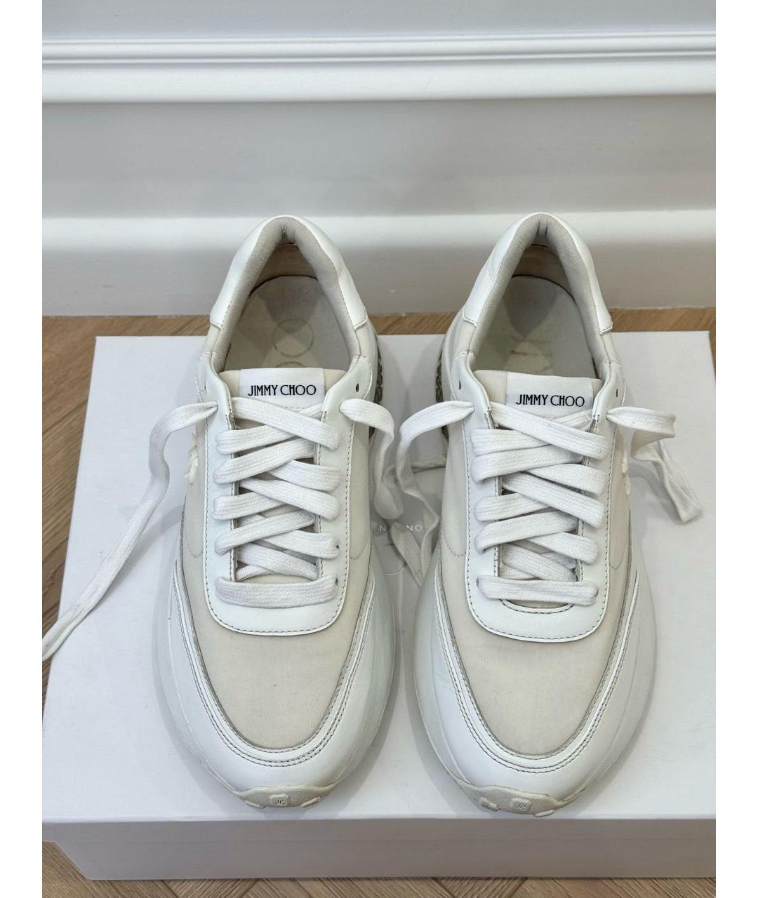 JIMMY CHOO Белые текстильные кроссовки, фото 3