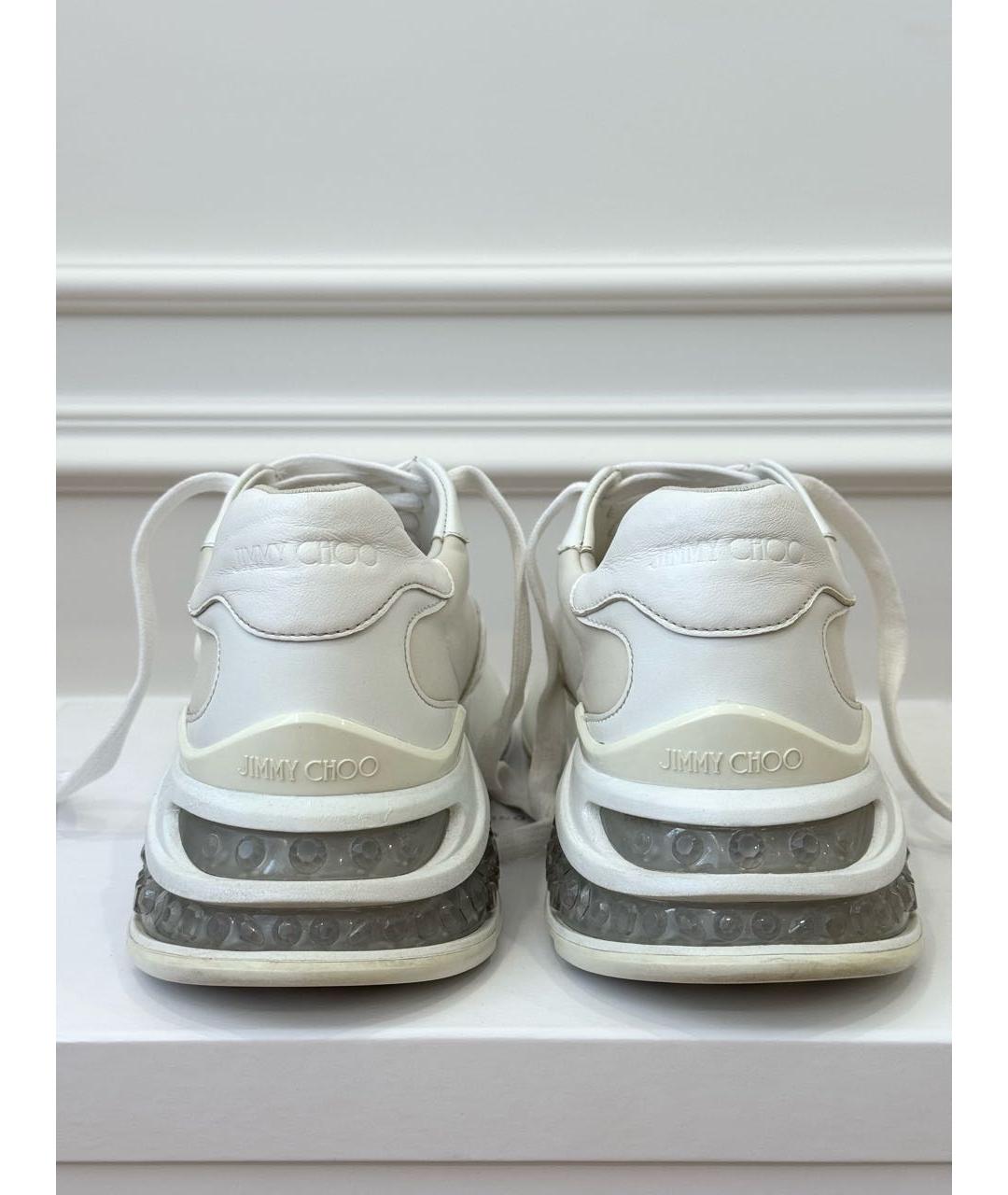 JIMMY CHOO Белые текстильные кроссовки, фото 4