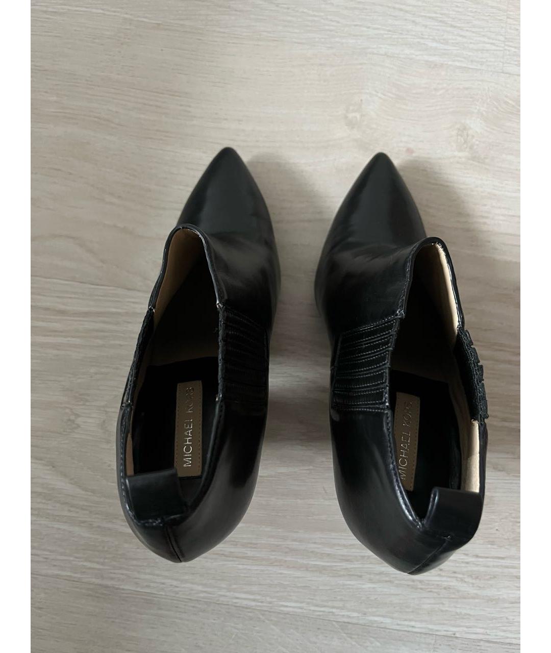 MICHAEL KORS Черные кожаные ботильоны, фото 3