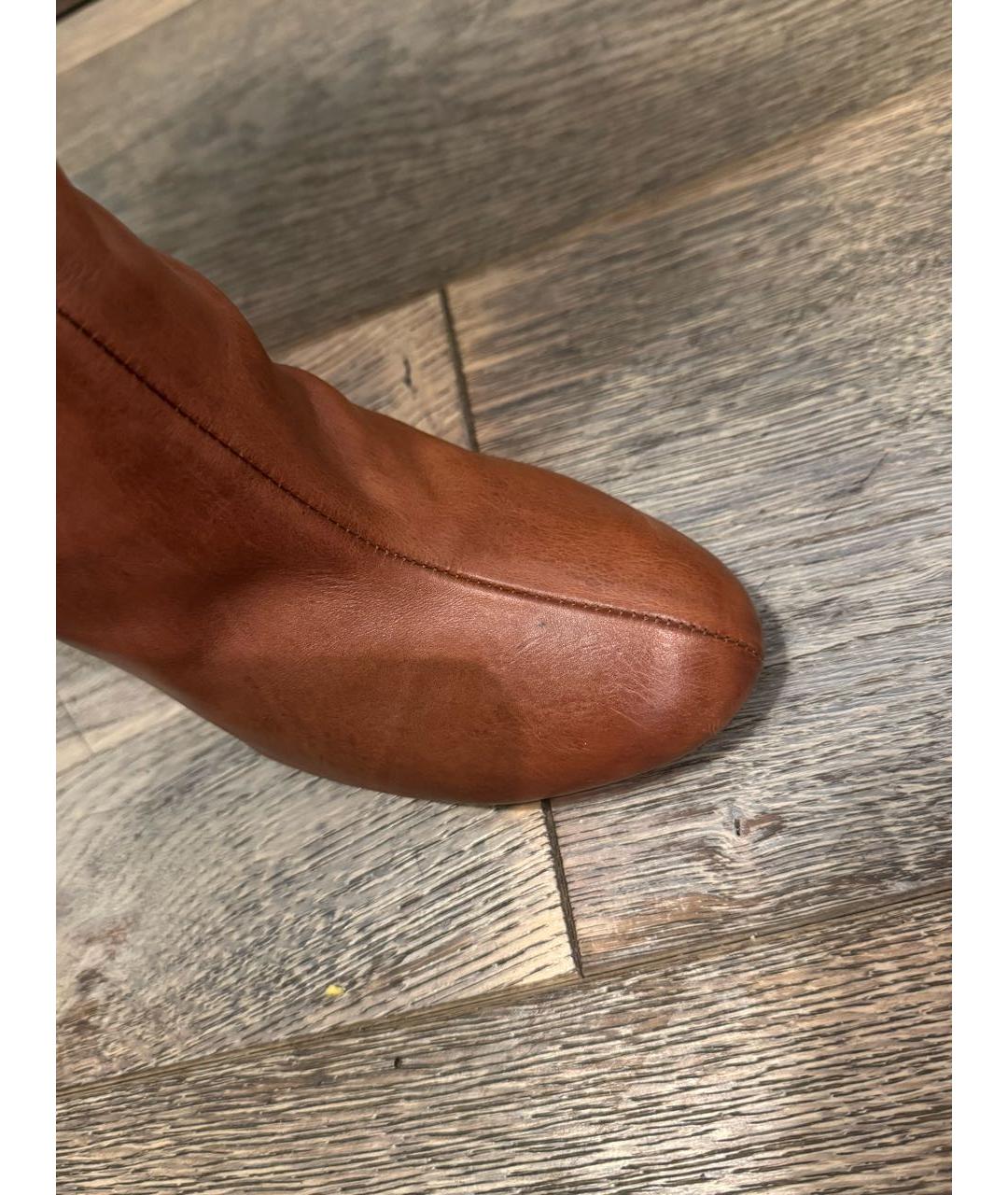 CHRISTIAN DIOR Оранжевое кожаные сапоги, фото 7