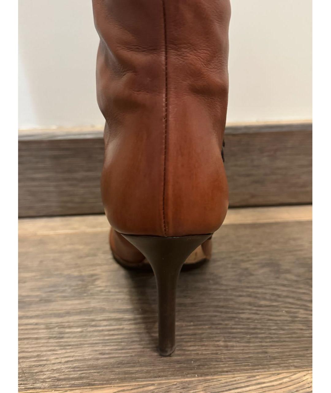 CHRISTIAN DIOR Оранжевое кожаные сапоги, фото 4