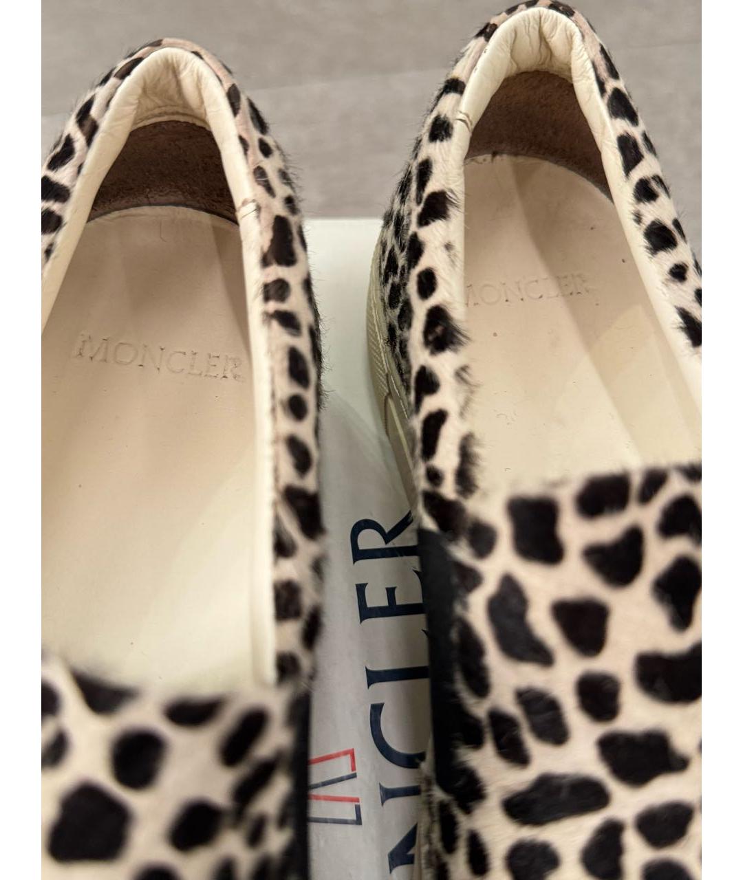MONCLER Белые текстильные мокасины, фото 8