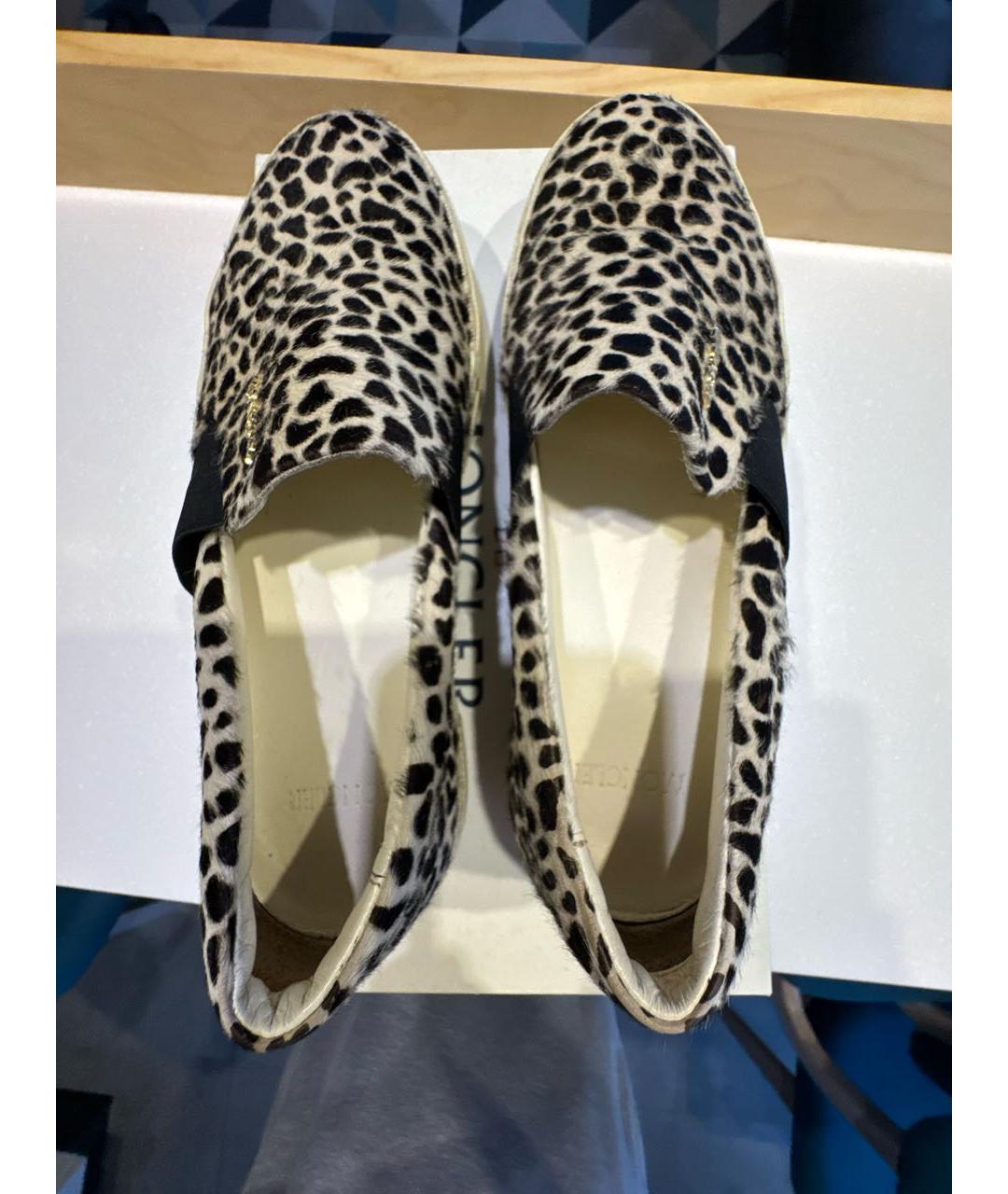 MONCLER Белые текстильные мокасины, фото 3