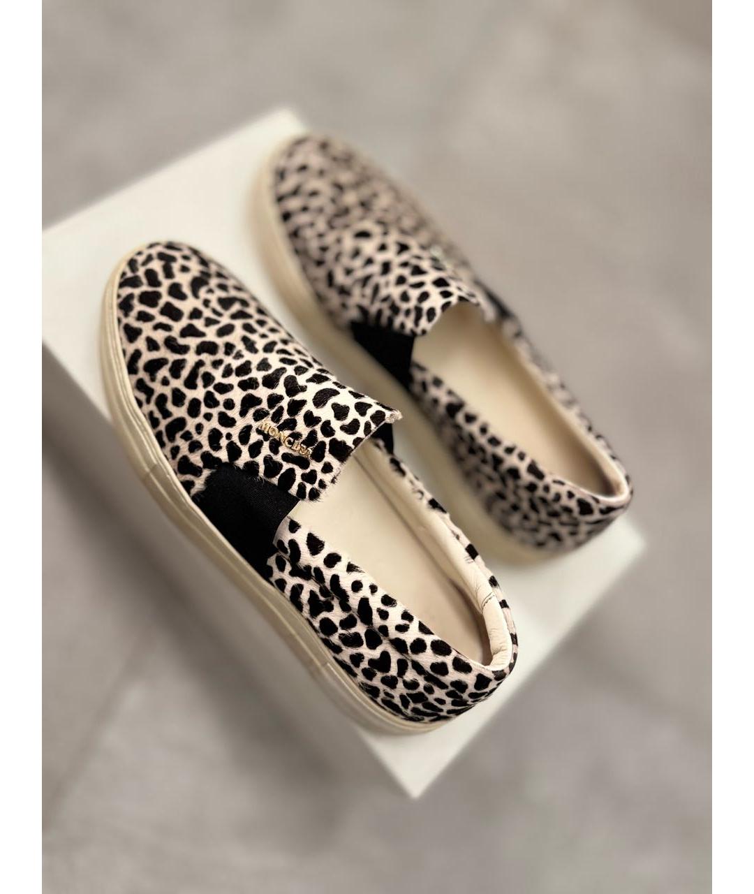 MONCLER Белые текстильные мокасины, фото 5