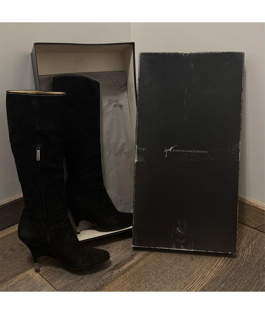 GIUSEPPE ZANOTTI DESIGN Черные замшевые сапоги, фото 8