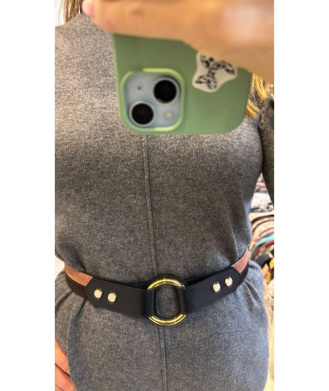 ETRO Черный кожаный ремень, фото 5