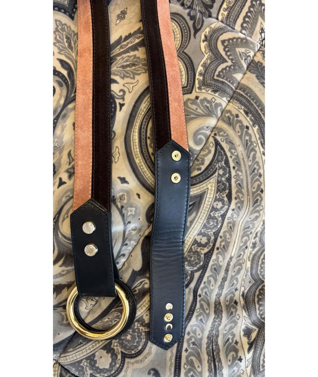 ETRO Черный кожаный ремень, фото 2