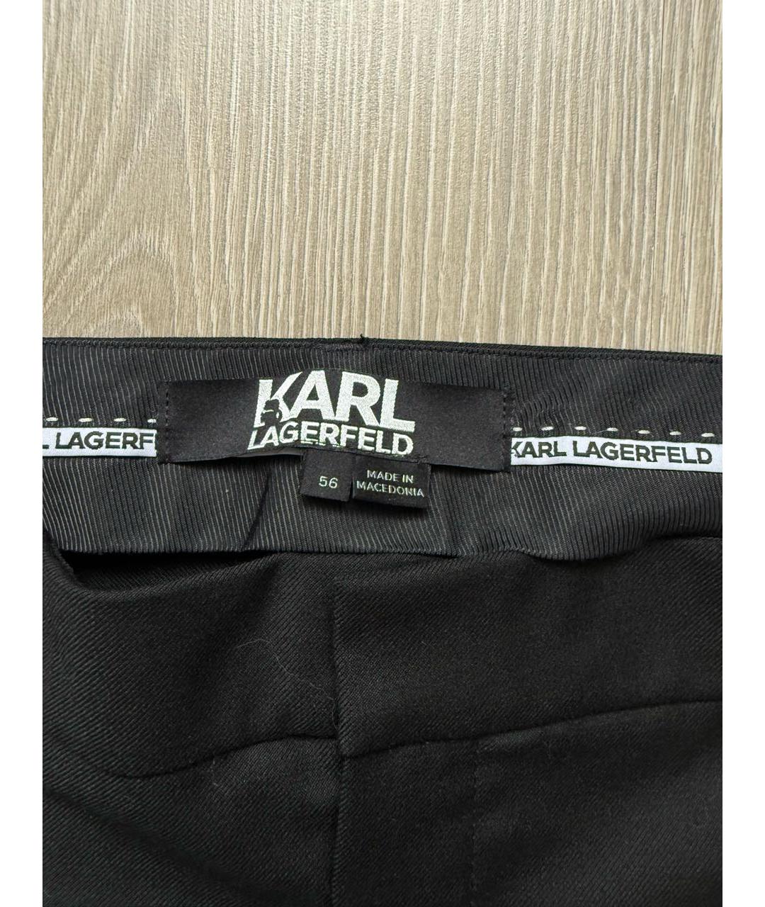 KARL LAGERFELD Черные шерстяные классические брюки, фото 3