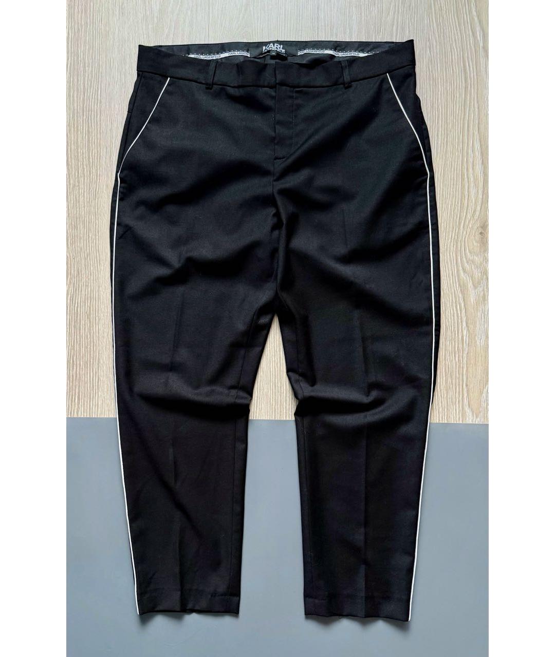KARL LAGERFELD Черные шерстяные классические брюки, фото 8