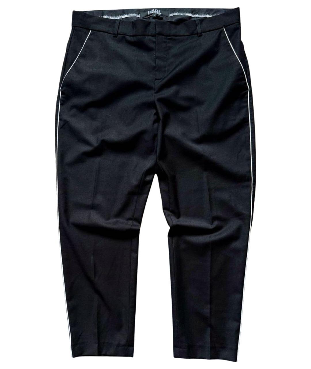 KARL LAGERFELD Черные шерстяные классические брюки, фото 1