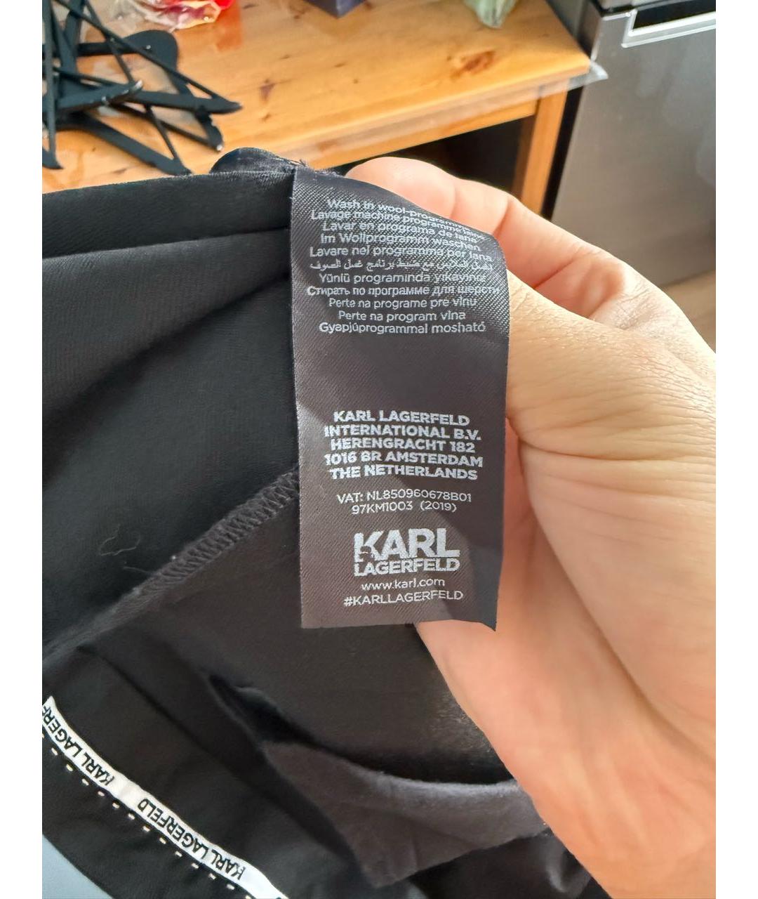 KARL LAGERFELD Черные шерстяные классические брюки, фото 6