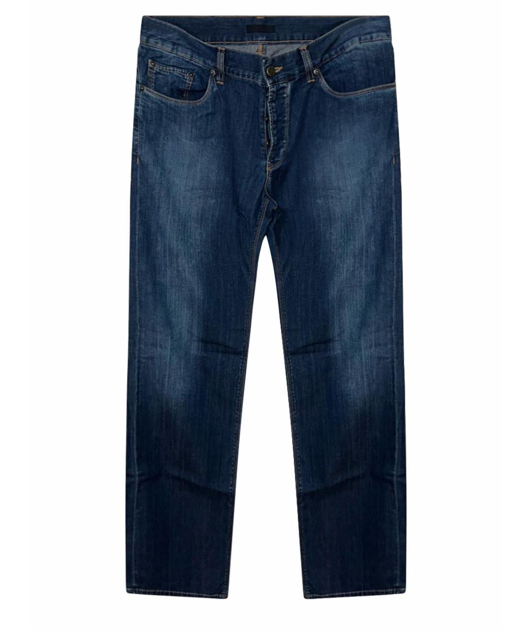 PRADA Синие хлопковые прямые джинсы, фото 1