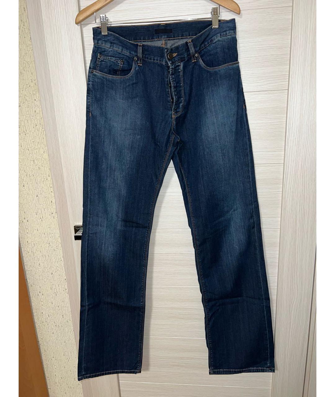 PRADA Синие хлопковые прямые джинсы, фото 3