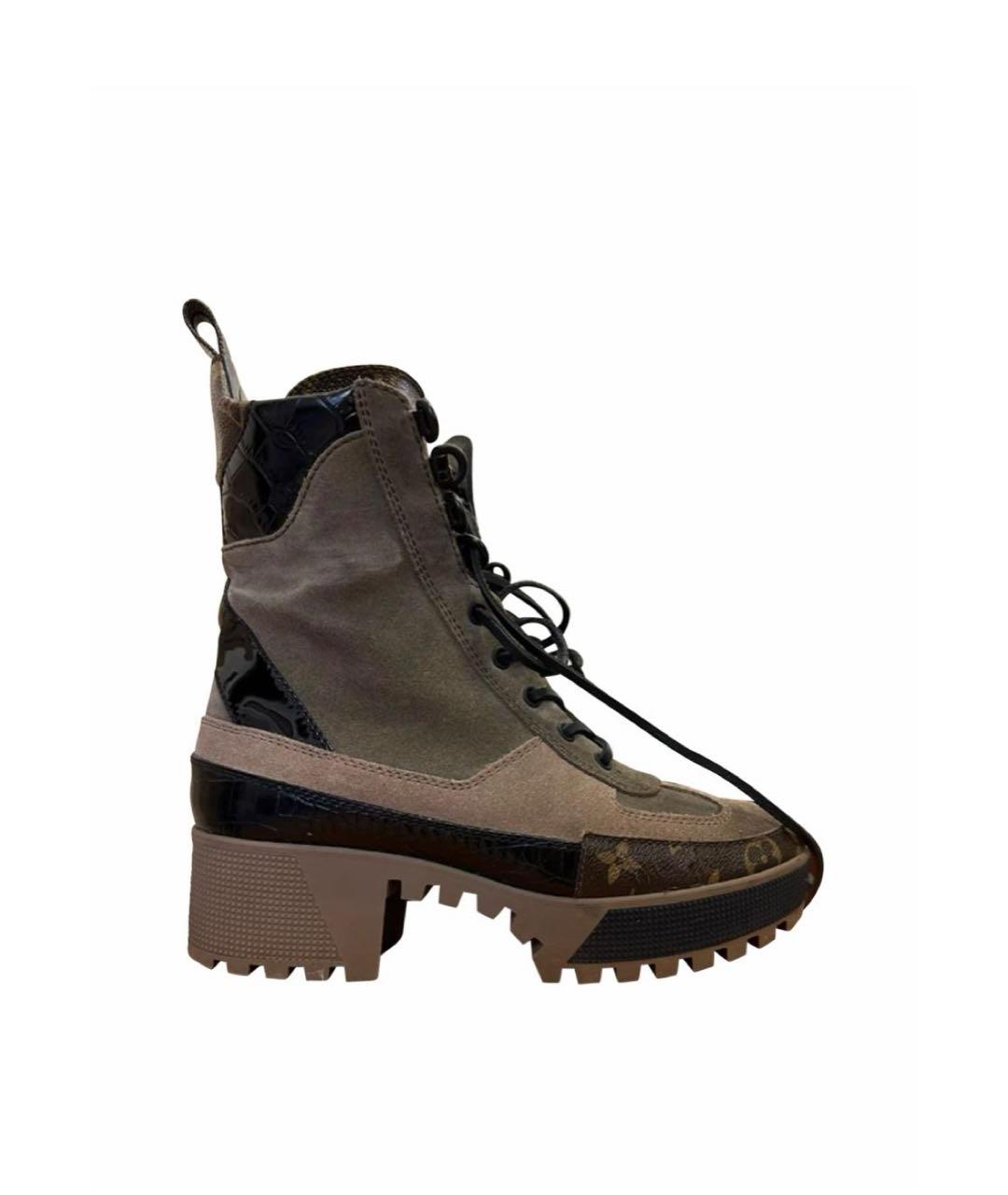 LOUIS VUITTON Коричневые замшевые ботинки, фото 9