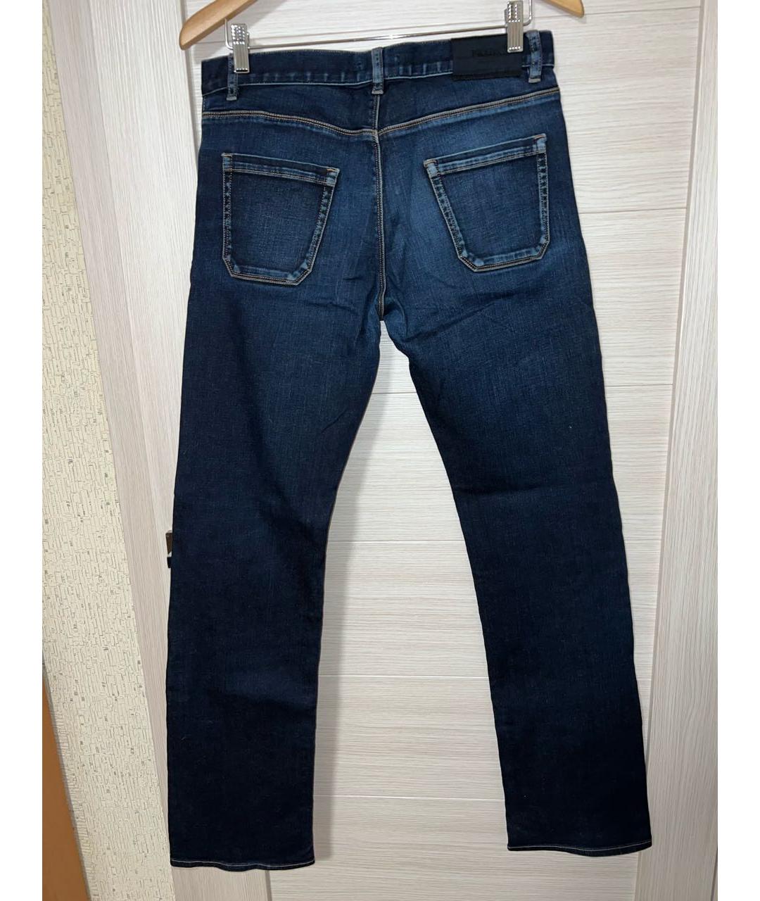 PRADA Темно-синие хлопковые прямые джинсы, фото 2