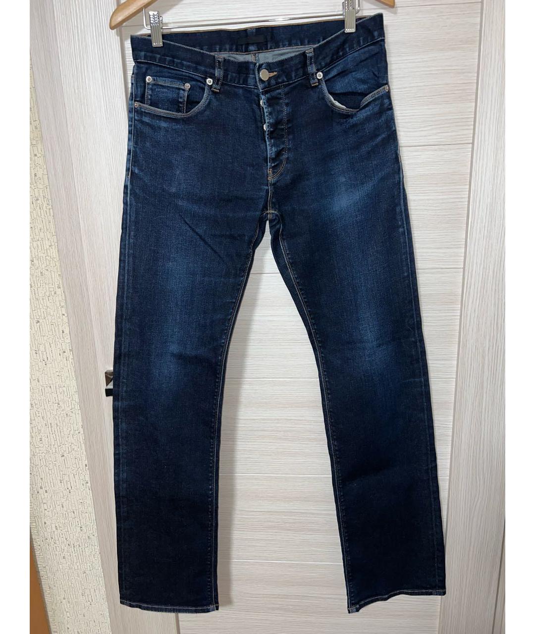 PRADA Темно-синие хлопковые прямые джинсы, фото 3