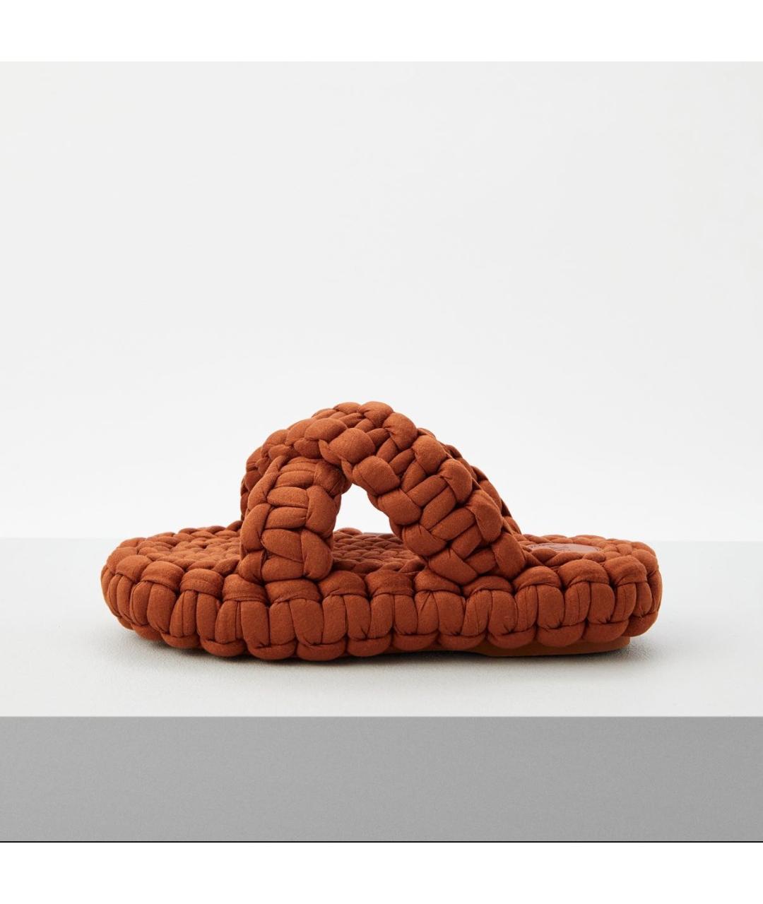 CHLOE Коричневые текстильные босоножки, фото 5