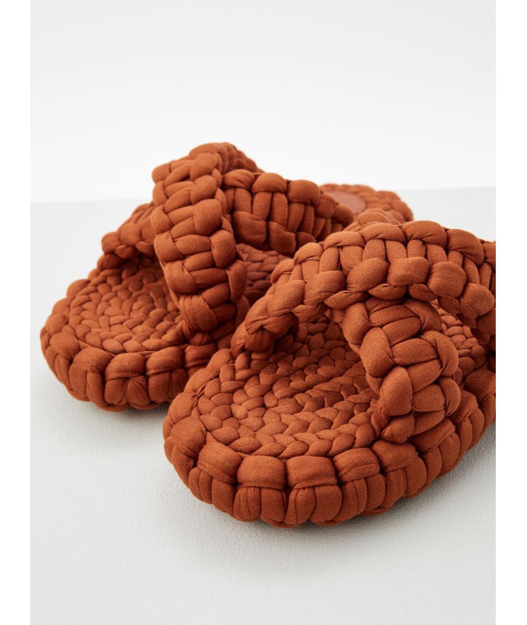 CHLOE Коричневые текстильные босоножки, фото 3