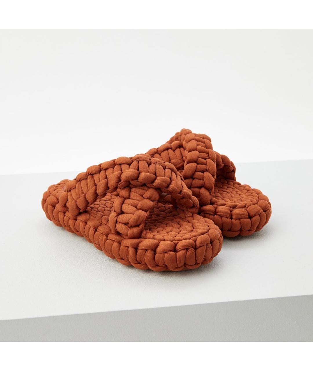 CHLOE Коричневые текстильные босоножки, фото 2