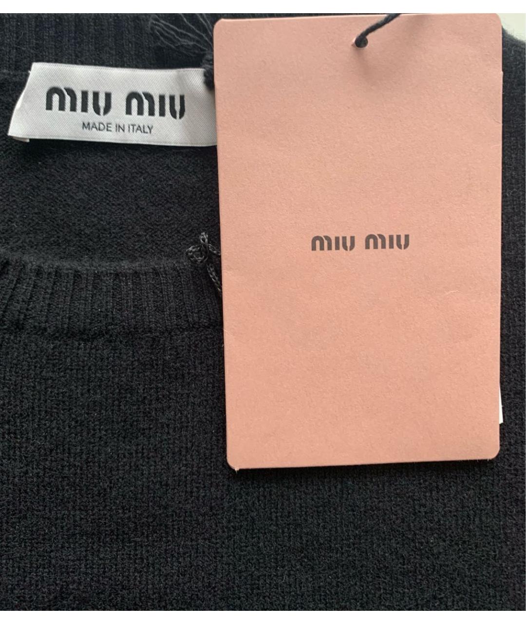 MIU MIU Черный кашемировый джемпер / свитер, фото 3