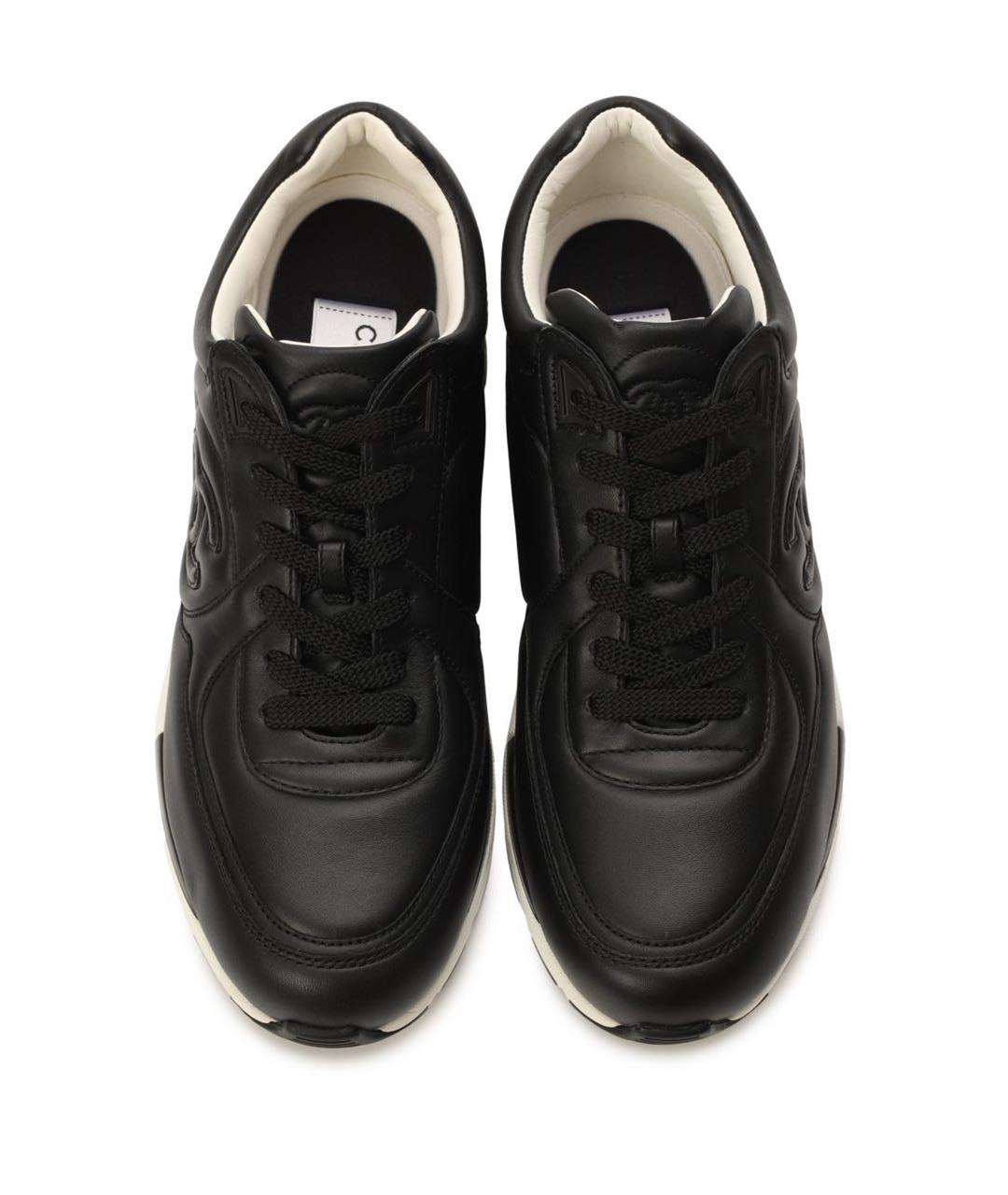 CHANEL Черные кожаные кроссовки, фото 2