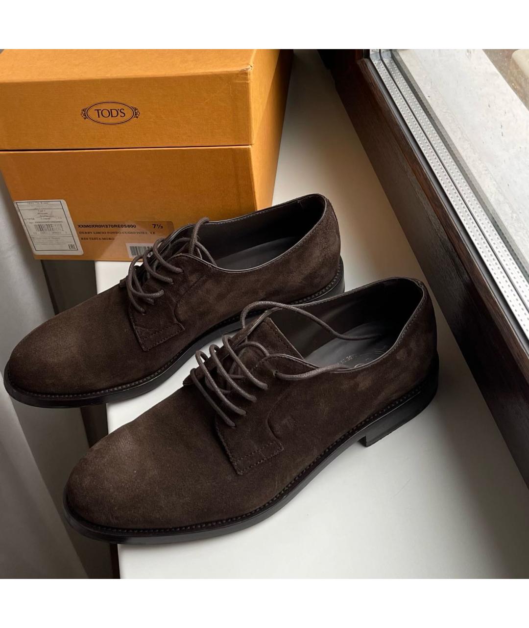 TOD'S Коричневые замшевые туфли, фото 7