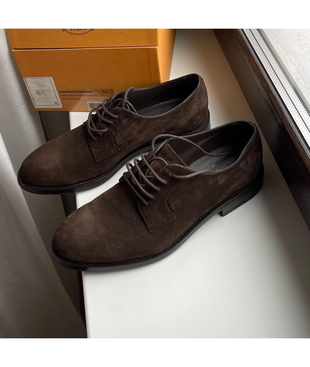 TOD'S Коричневые замшевые туфли, фото 9